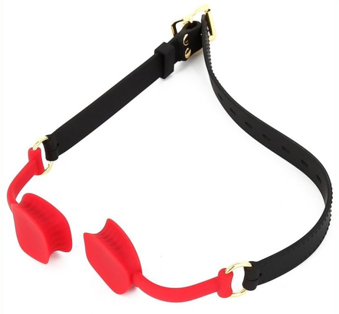 Bâillon en silicone Zen Open Noir-Rouge