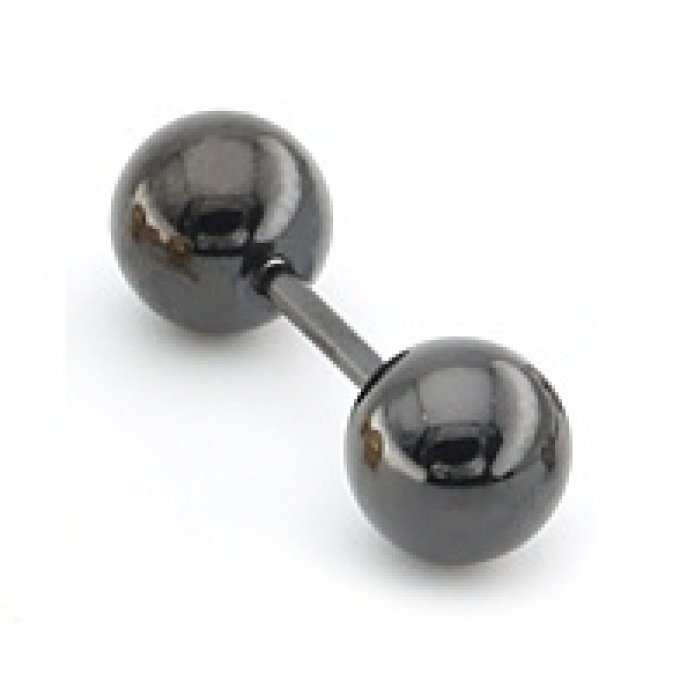 Clou d'oreille Ball Duo Noir