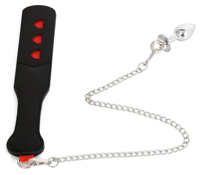 Paddle avec Chaîne et Plug Spank plug 30cm