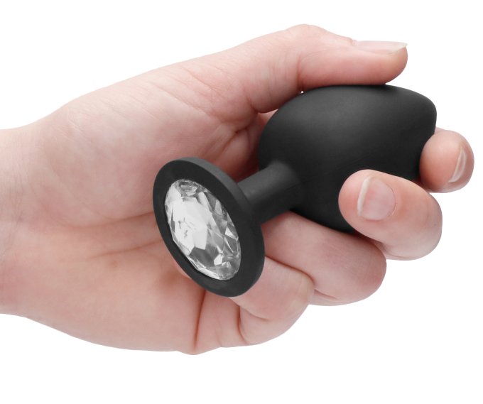 Plug anal silicone SELF MOTION 8 x 4 cm noir
